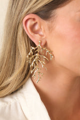 Going Coastal Gold Sculpted Coral Drop Earrings