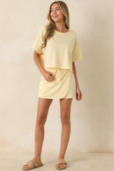 The Fun Part Butter Yellow Cropped Tee