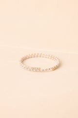 Let's Be Clear Ivory Pearl Rhinestone Wrap Bracelet