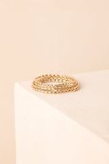 Waiting For A Sign Gold Beaded Bracelet Set