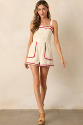 Sunshine & Sips Oatmeal Embroidered Romper