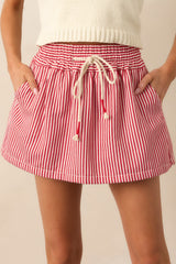 Nautical & Nice Red Stripe Drawstring Skort
