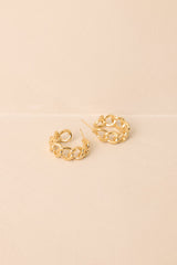 Live A Little Gold Chain Link Hoop Earrings