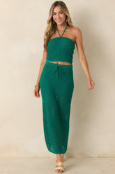 Z Supply Windswept Rainforest Green Crochet Cropped Top