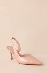 Meant To Be Mine Beige Slingback Kitten Heels