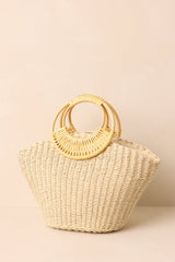 The Calm Of The Coast Ivory Raffia Woven Handbag