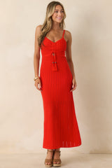 Z Supply Sundra Poppy Red Crochet Maxi Dress