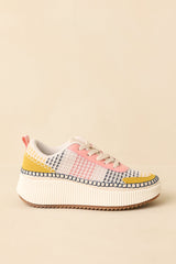Right on Track Pink Multi Knit Platform Sneakers