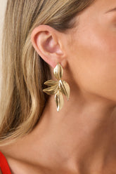 Among the Vines Gold Leaf Drop Earrings