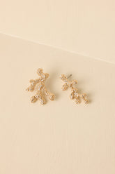 Golden Shoreline Gold Coral Drop Earrings