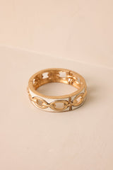 Shifting Stars Gold & Ivory Faux Leather Link Bracelet