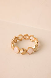 Coastal Whispers Gold & Pearlescent Seashell Bracelet