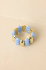 A Touch of Radiance Blue & Gold Beaded Statement Bracelet
