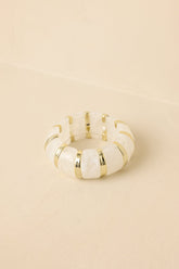 Shine On White & Gold Statement Bracelet
