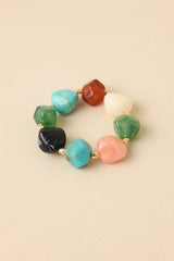 Color Theory Multi Mixed Gem Stretch Statement Bracelet