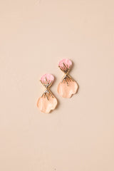 The Final Touch Pink Flower Petal Drop Earring