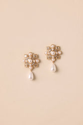 Love Song Ivory Pearl & Gold Drop Earrings