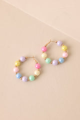 This Is My Moment Multicolor Pearlescent Bead Hoop Earrings