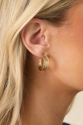 Stolen Glances Gold Hammered Hoop Earrings