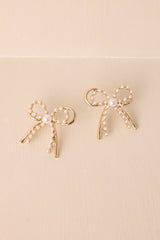 Best Of Both Worlds Gold & Ivory Pearl Bow Earrings