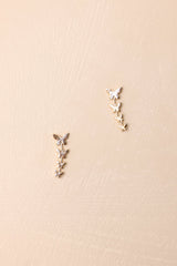 Morning Dew Gold Butterfly Drop Earrings