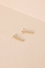 Morning Dew Gold Butterfly Drop Earrings