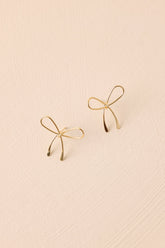 Knot Your Average Girl Gold Bow Earrings