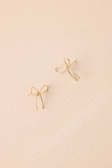 Knot Your Average Girl Gold Bow Earrings