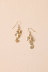 Into The Deep Gold Seahorse Earrings