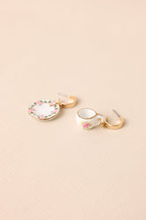 Time Well Spent Ivory Teacup Charm Earrings