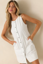 FRNCH Calypso Ivory & Sky Blue Stripe Cotton Mini Dress