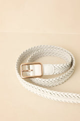 Let's Get Going White Braided Belt