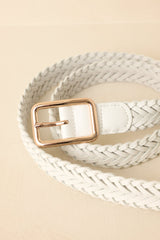 Let's Get Going White Braided Belt