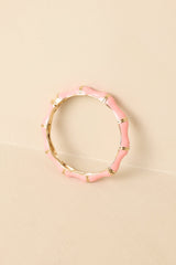 Pretty Put Together Pink Bamboo Bangle Bracelet