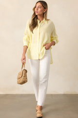 Another Sunny Day Lemon Yellow Button Front Blouse