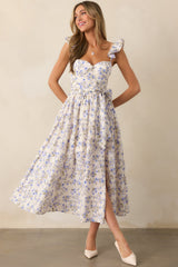 Aimee Lilac Floral Bustier Maxi Dress