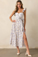 Aimee Lilac Floral Bustier Maxi Dress