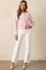 Gallery Opening Pink Stripe Tweed Jacket