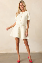 The Picture Of Perfection Ivory Short Sleeve Cardigan