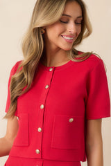The Picture Of Perfection Red Short Sleeve Cardigan