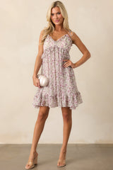 The Garden's Melody Lavender Floral Mini Dress