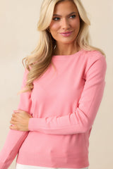 Wherever You Are Pink Knit Sweater