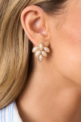 Moonlit Nights Gold & Ivory Pearl Earrings