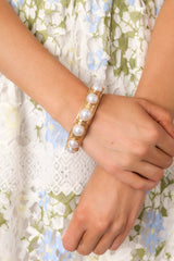 Setting The Scene Gold & Ivory Pearl Bracelet