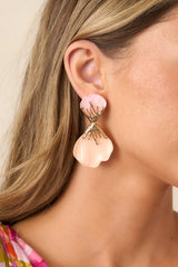 The Final Touch Pink Flower Petal Drop Earring