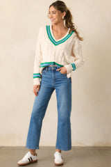 On My Own Time Oversized Ivory Cable Knit Sweater