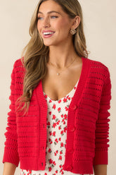 Z Supply Cherry Red Romance Cardigan