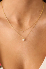 Blissful Retreat Gold & Ivory Pearl Layered Necklace
