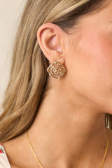 Ballroom Dancing Gold Spiral Earrings