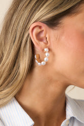 Might Be Gold & Ivory Pearl Hoop Earrings